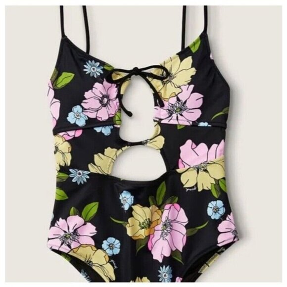 Victoria's Secret PINK Triangle Cut Floral One-Piece Swimsuit Sz S - Picture 16 of 16